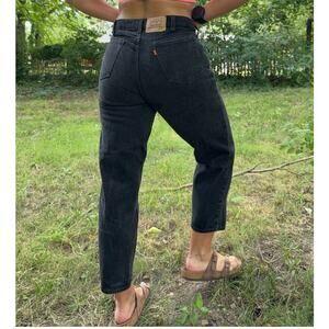 VTG 90s Levi's 550 Black Relaxed Fit Jeans Orange Tab Husky TAG 36x29 FIT 32x26